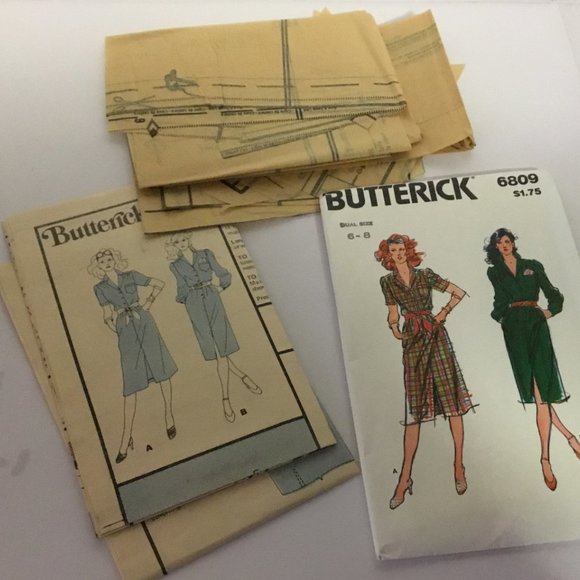 Retro Butterick Dual Size 6-8 Pattern #6809 - Picture 3 of 4